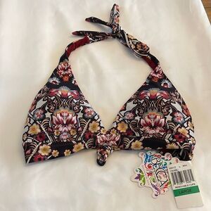 BECCA SWIM BIKINI HALTER TOP.  NEW WITH TAGS